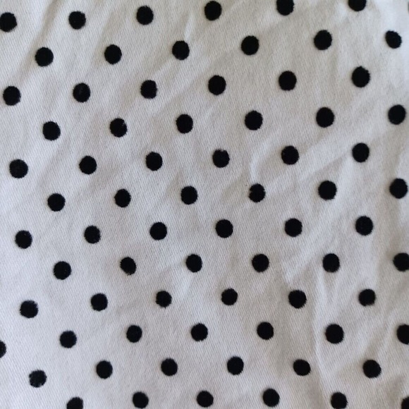 Chicos Sz 2 / 12 Ankle Pants Polka Dot Straight Leg White Black Casual‎ Classic - Picture 3 of 13